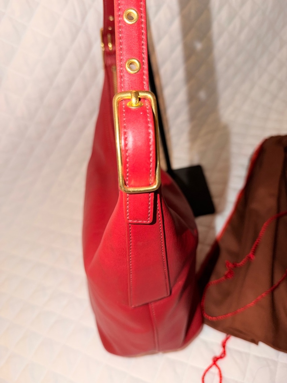 Coach Red Leather Shoulder hobo Vintage - Picture 10 of 16